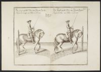 Two equestrian studies - moving the horses around the poles