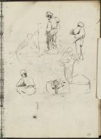 Studies of sailors in small boats (recto)