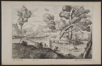 River landscape with a man fishing