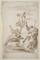 Figures worshipping a pagan idol