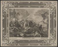 Battle scene with cannon