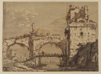 Capriccio with ruins on the shores of the lagoon
