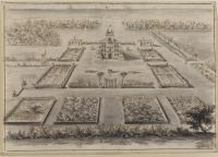 Landscape with bird's-eye-view of the Villa del Pigneto  Sacchetti at Castelfusano, near Ostia