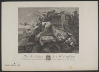 Hunting scene with a dog and dead game birds