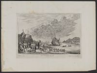 View of harbour with fishermen