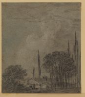 Landscape with cypresses