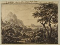 Coastal landscape, with a view of antique monuments