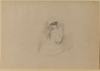Young girl sewing