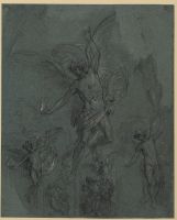 Studies for 'Isaiah and the Angel' (Saint George's Chapel,  Windsor) (recto)