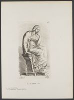Seated female figure Plate 98 from Signorum veterum icones, 100 plates plus  title-page, of etchings after classical sculpture, dedicated to  Johannes Wtenbogaard and Constantijn Huygens