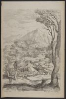 Landscape with a cottage and a lane leading up a hill