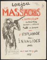 Les massacres de Rambouillet exposition peintures et dessins en sa baraque sur l'esplanade des invalides Paris du 25 mai au 17 juin 1957