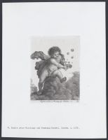 A cherub blowing bubbles