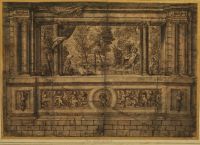 Design for wall or stairway decoration - Pan and Syrinx