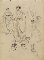 Studies of actors and actresses in Roman costume