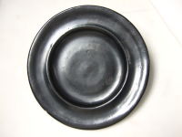 Black-glazed dinner or dessert plate