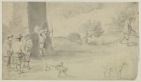 Archery scene (recto)