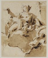 Apollo (?) as protector of the Arts