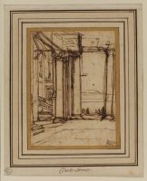 View through a colonnade