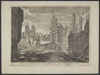 View of the ruins along Bergestraet and of the chapel of St Anne