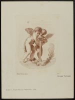 Two winged cupids putting out a torch with water, after fresco by Veronese in the Sala dell'Olimpo of the Palazzo Trevisan, Murano