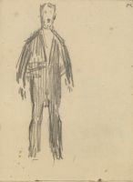 Page of a sketchbook - full-length man standing in suit