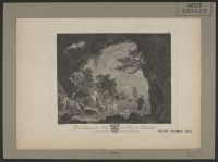 Women bathing in the entrance of a cave