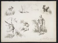 Studies of figures and animals