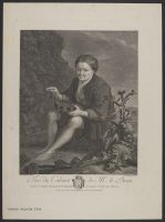 Boy with a mouse-trap and a dead mouse