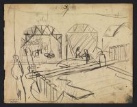 Study for Shell Building Site - Workmen under Hungerford Bridge