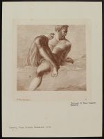 Bearded male figure seated on a cloud (Jupiter?), after Tintorett fresco.
