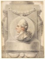Sculpted plinth with a medallion head