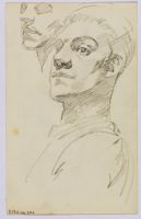 Male head (recto and verso)