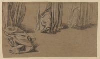 Three draped figures - bottom parts only