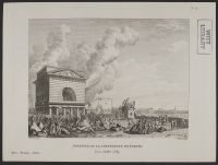 Barriere de la Conférence incendiée...