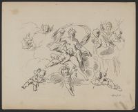 Venus holding Cupid's arrow away from him (?) with putti