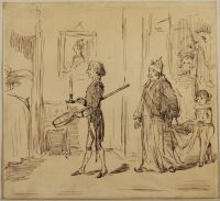 Caricature of the Lord Lieutenant of Ireland retiring to his bed