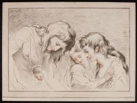 Sketch of three young women