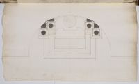 Plan of an alatarpiece in a recessed semicircular feature