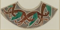Design for lampshade - winged dogs