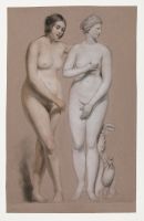 Female nude with a cast of the 'Venus de Medici'