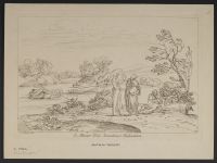 River landscape with three women after Carracci