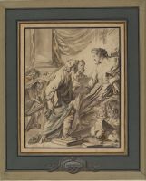 Apollo presiding at an Academy of Letters (with Virgil and La Fontaine?)
