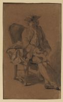 Young man seated, in contemporary dress