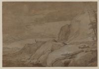 Rocky landscape with figures