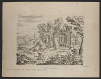 Landscape with architectural ruins and a horseman