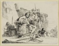 Figures in a landscape with ruins