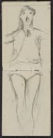 Pages of a sketchbook - full-length actress across two pages