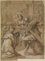 Christ carrying the Cross, with Saint Veronica (recto)