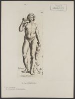 Young male nude with cup Plate 52 from Signorum veterum icones, 100 plates plus  title-page, of etchings after classical sculpture, dedicated to  Johannes Wtenbogaard and Constantijn Huygens